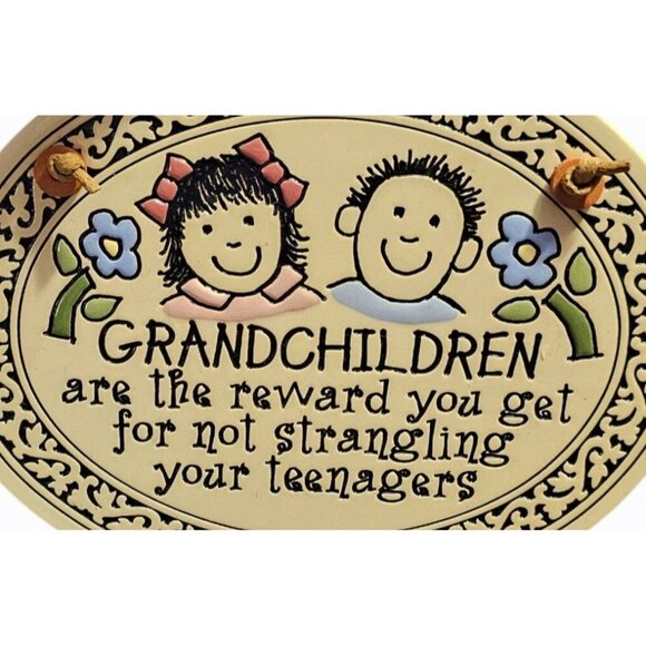 Spooner Creek Designs GRANDCHILDREN ARE THE REWARD Ceramic Wall Hanging Plaque - Picture 2 of 8